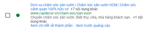 Mau quang cao thuc te cua Caydecor tren Google