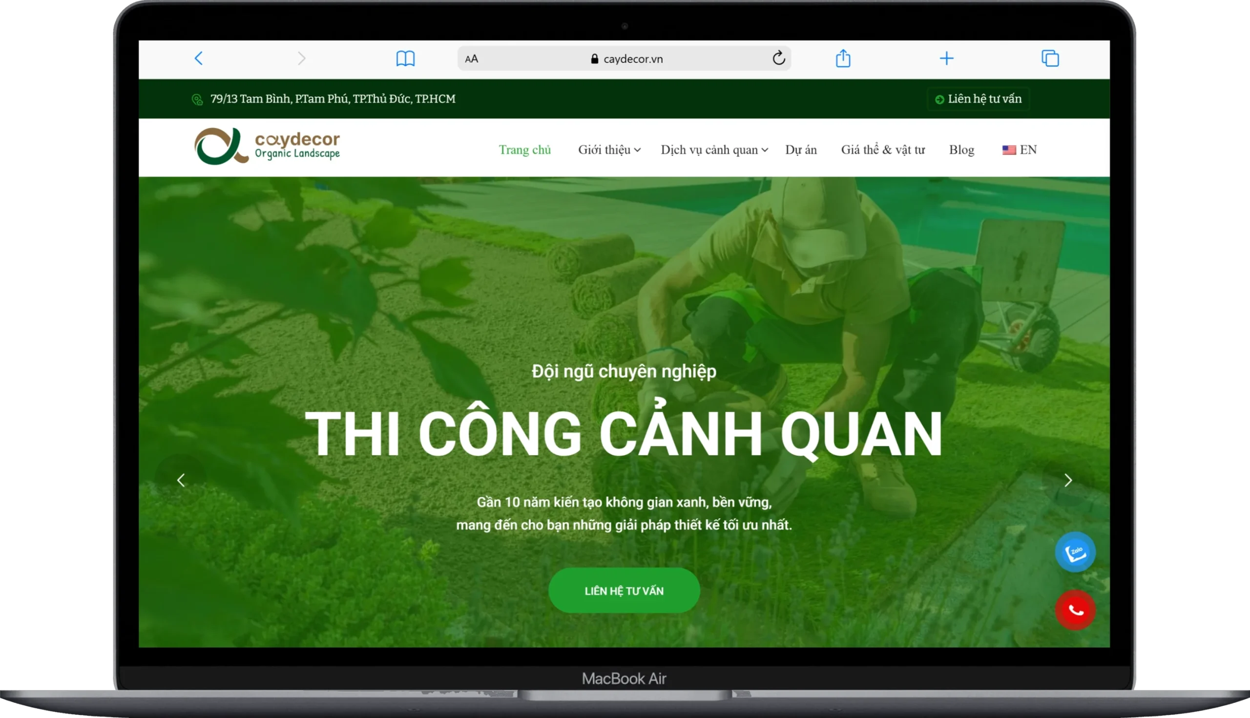 Trang caydecor.vn - dich vu thi cong canh quan